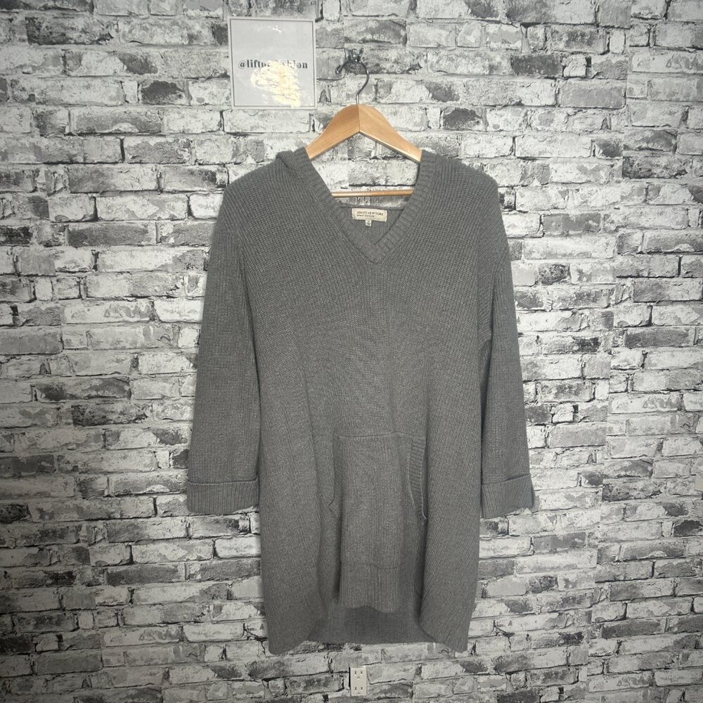 EUC Jones New York Sport Women's Grey Sweater Hoodie Size XL